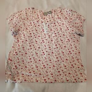 St. Johns Bay Floral Print Short Sleeve Top